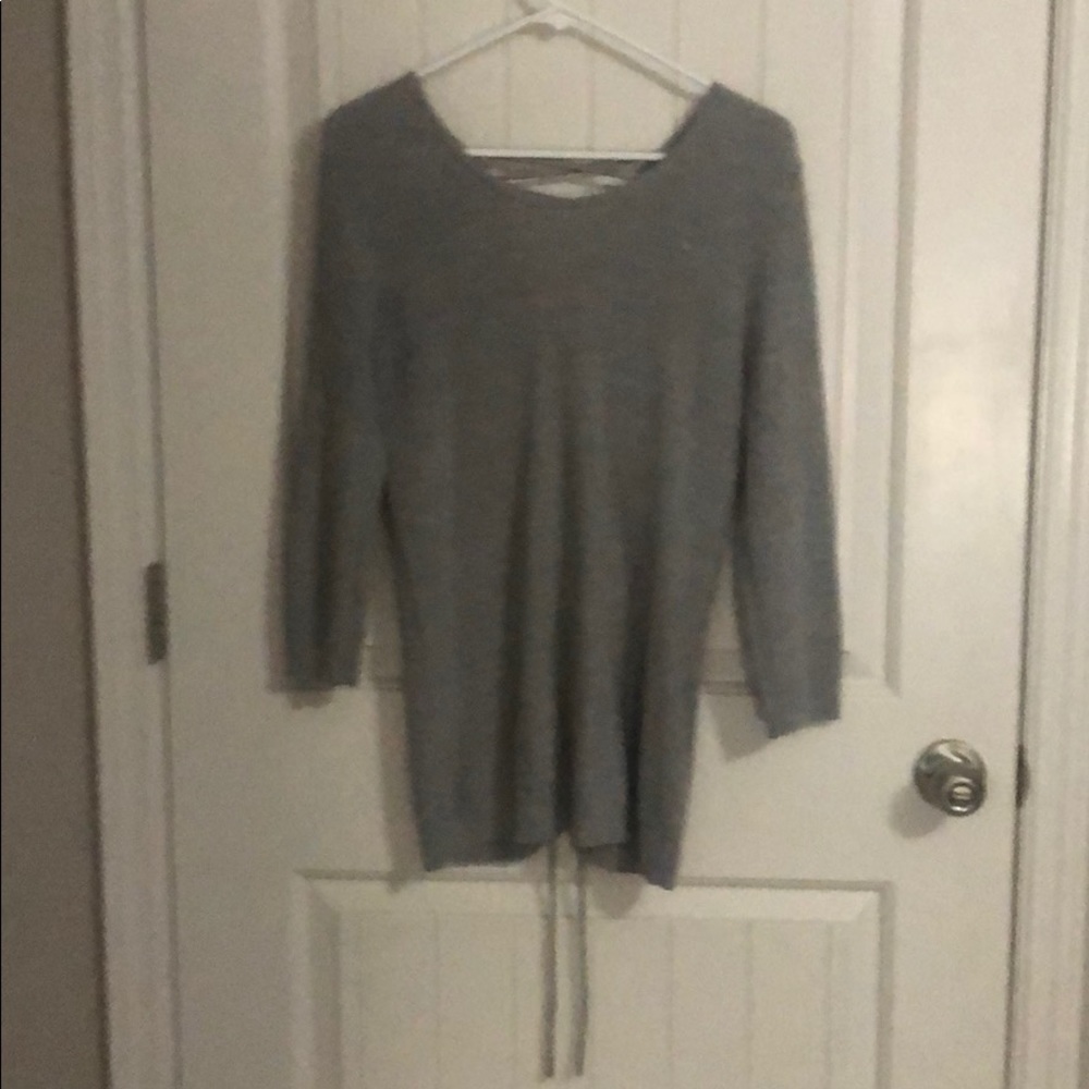 New York and Co sweater with lace up back